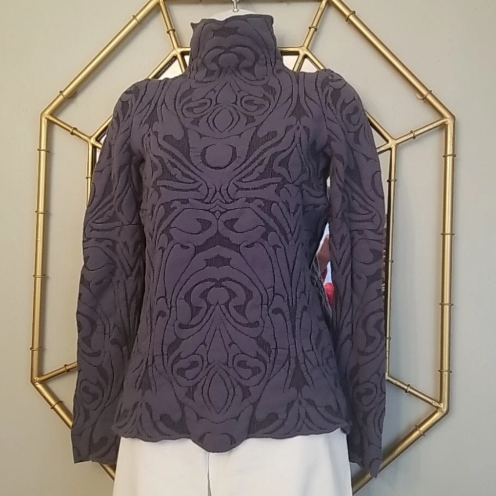 Emporio Armani Mock Neck Sweater 40/Small Pit-Pit 15.5" -18" DUSTY & NAVY BLUE